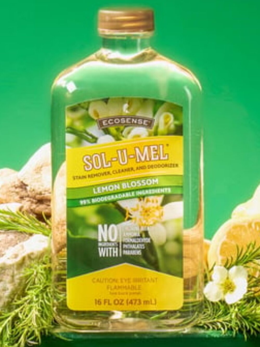 ECOSENSE Sol-U-Mel 3-N-1 Cleaner Lemon Blossom Stain Remover Concentrate 16fl.oz